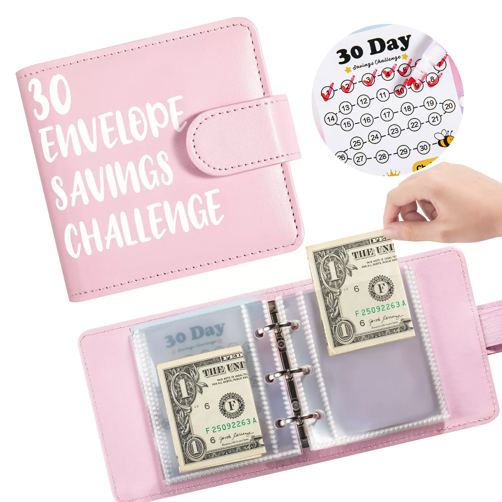30EnvelopeChallenge 30天每月情侣挑战省钱储蓄本活页存钱手账本
