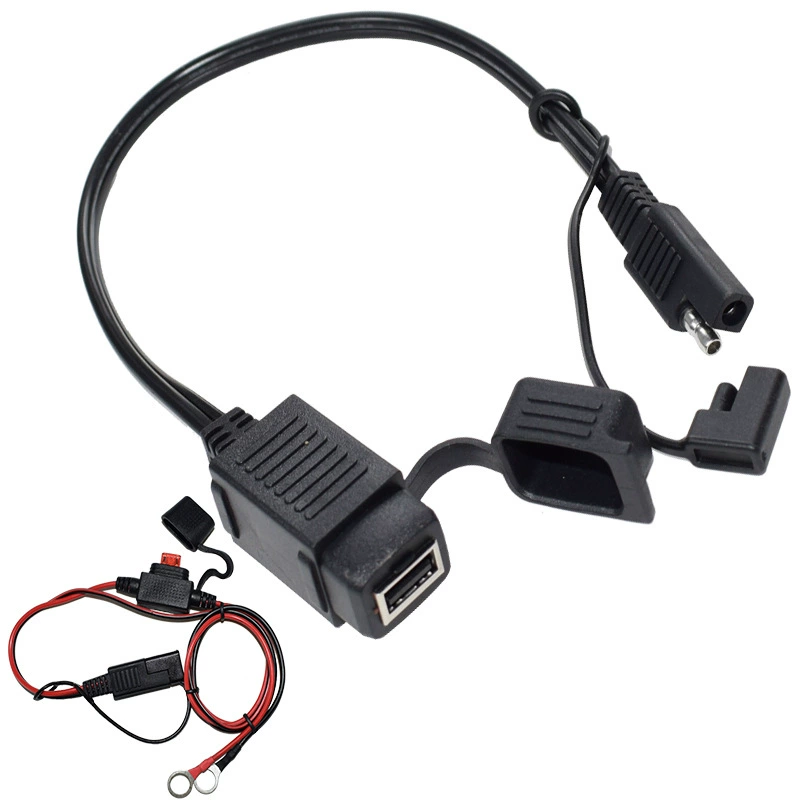 Мотоциклетный SAE поворот USB кабель адаптер пылезащитный USB зарядное устройство быстрый порт 2.1A для мобильного телефона GPS фабрика