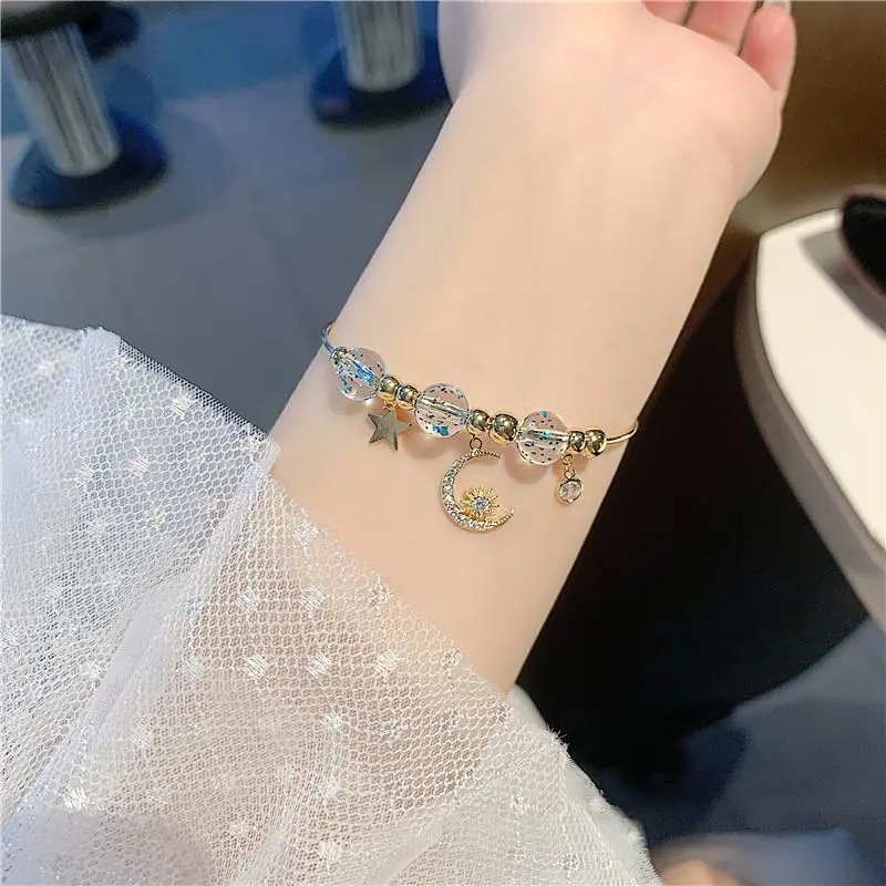 Douyin Korean Version Of Small Fresh Fashion Personality Dream Fairy Star Moon Student Bracelet Female Net Red Hand Jewelry