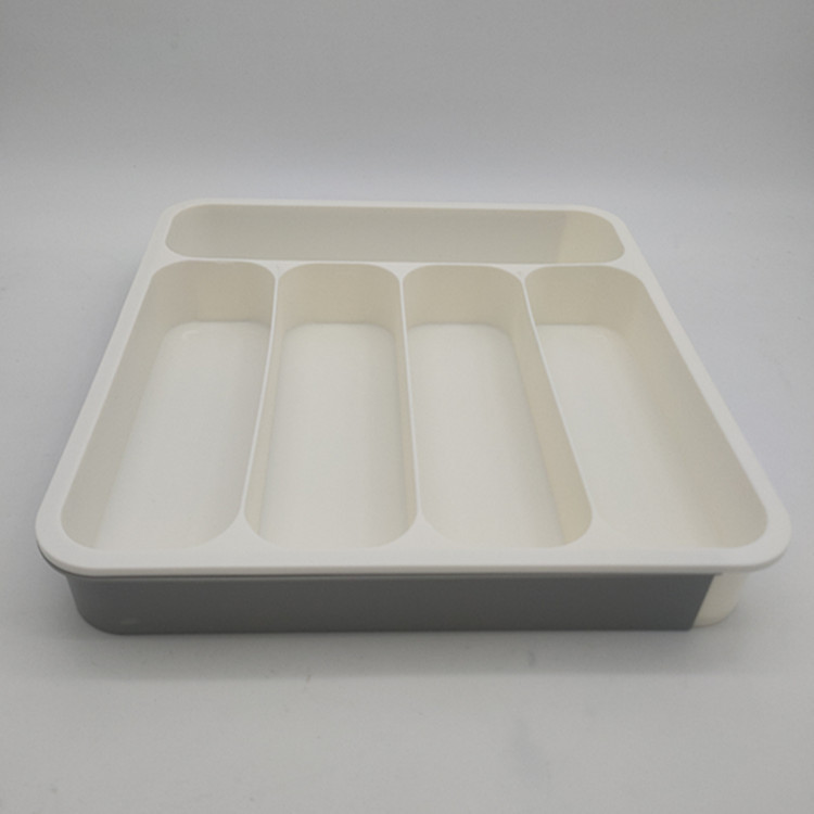 Cajón de cocina de cinco rejillas caja de organización vajilla caja de almacenamiento compartimiento organizador cuchillo y tenedor palillos caja de almacenamiento retráctil