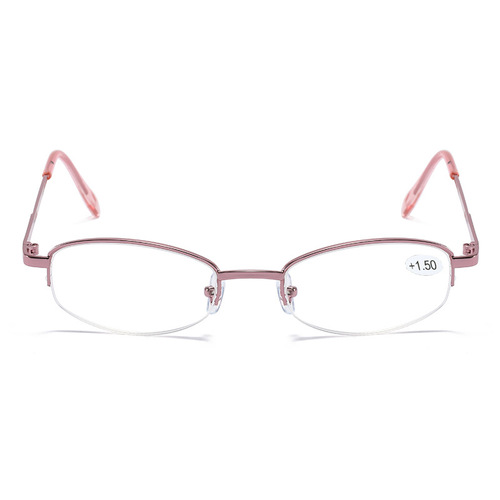 Women's Blue Light Blocking Reading Glasses Trendy Personality Metal Half-Rim Hook Nose Reading Glasses HD Business Style Reading Glasses