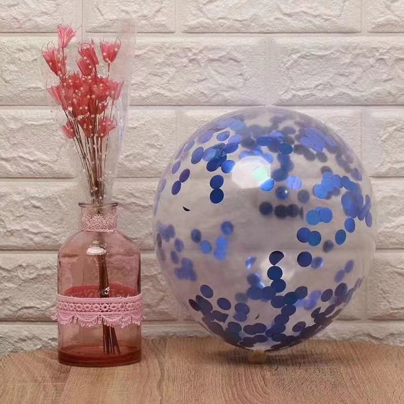 Wholesale balloons 12 inches colorful aluminum foil confetti sequin balloons wedding decoration sequin foam balloon decoration