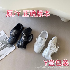 2025年春旗新款德迅鞋男女同款春内增高足球阿甘鞋平底休闲翻盖