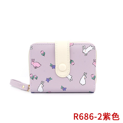 Nuevo estilo coreano de las mujeres cartera corta patrón de piedra moda hebilla de gran capacidad Multi-tarjeta monedero bolsa de identificación