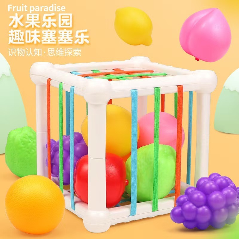 Rainbow Seselet - Shape, Color, Fruit Recognition, Hands-on Grasping, Sensory Training - Early Childhood Education Toy