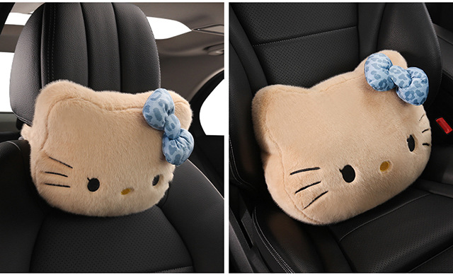 Car Headrest and Lumbar Support Cartoon Kt Cat Headrest Pillow, Car Headrest for All Seasons, Lumbar Pillow, Neck Pillow, Car Headrest