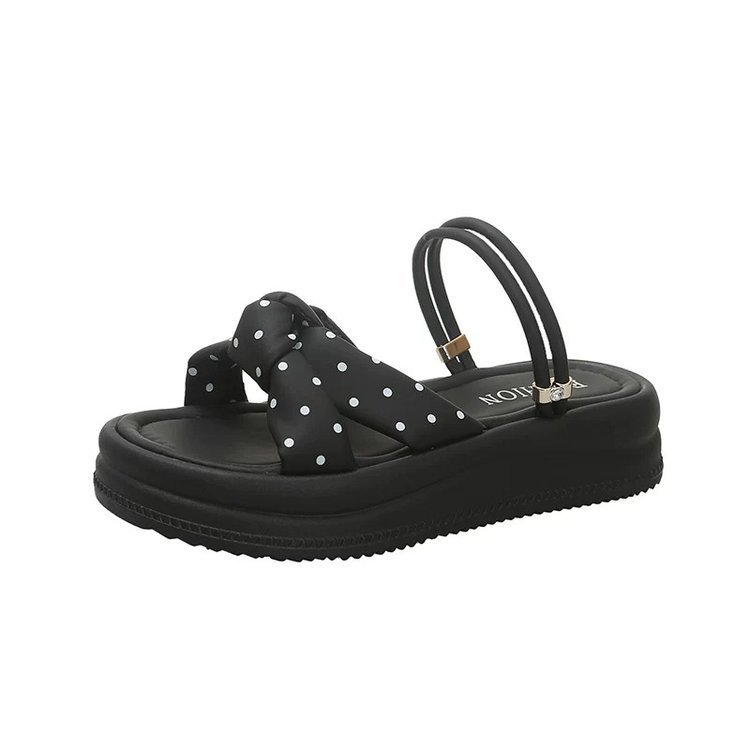 Red popularidad japonesa arco ondulado zapatillas blancas de arroz para mujeres verano 2026 nuevo aumento de altura de dos sandalias image 5