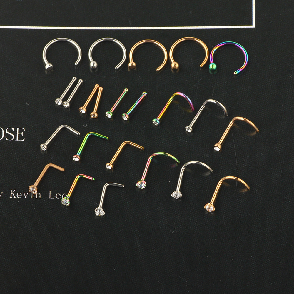 Stainless Steel Nose Clip Hoop Fake Piercing Nose Ring Set Wholesale Body Jewelry detail image 8