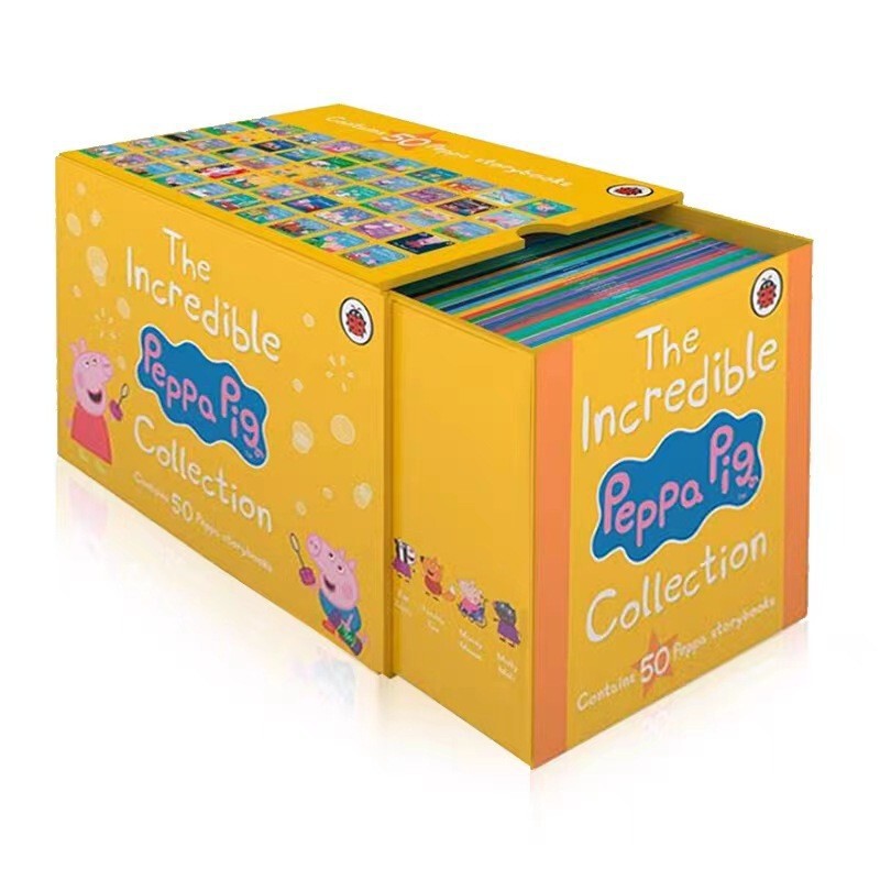 Peppa Pig Yellow Box English Children's Picture Book Peppa Pig Picture Book Story Parent-Kids Early Education Picture Book 50 Volumes Peppa Pig Yellow Box English Children's Picture Book Peppa Pig Picture Book Story Parent-Kids Early Education Picture Book 50 Volumes