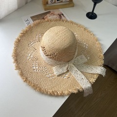 ラフィア草帽子 手編み おしゃれデザイン 旅行用 日よけ帽子 夏用 レディース フィッシャーマンハット 日よけ