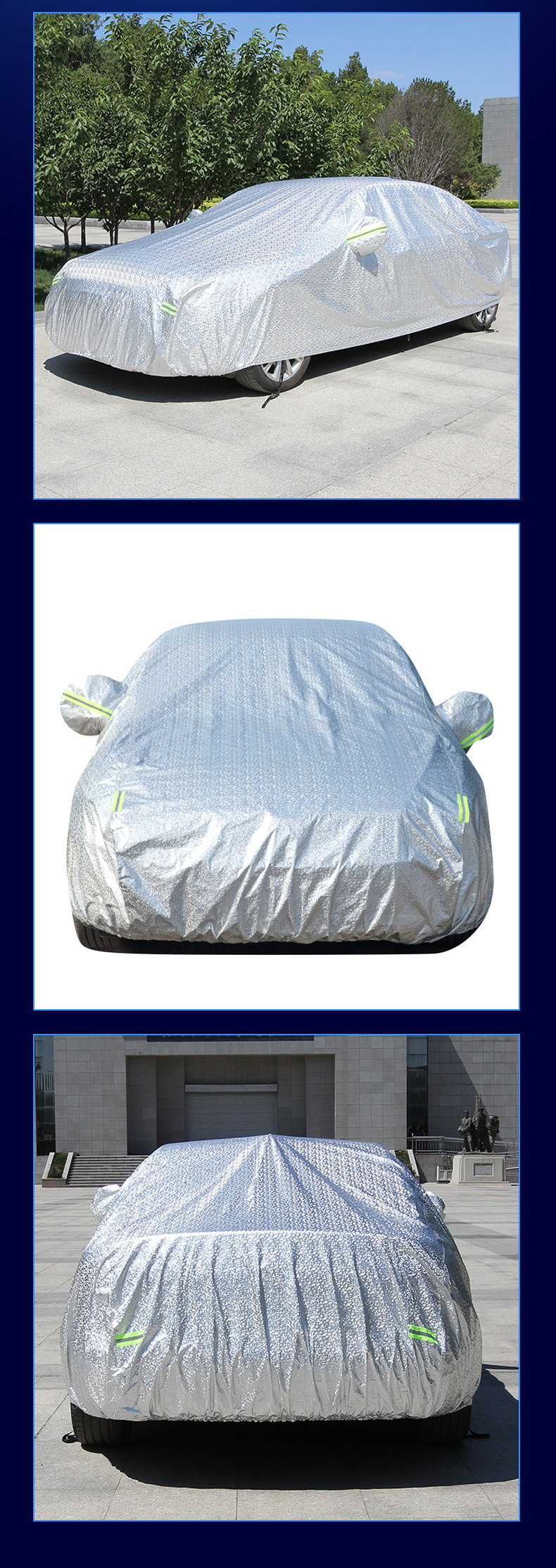 Manufacturer Wholesale Checkered Car Cover, Snow Shield, Front Windshield Sunshade, Sun Protection Cover, Universal Car Cover, Full Cover, Waterproof