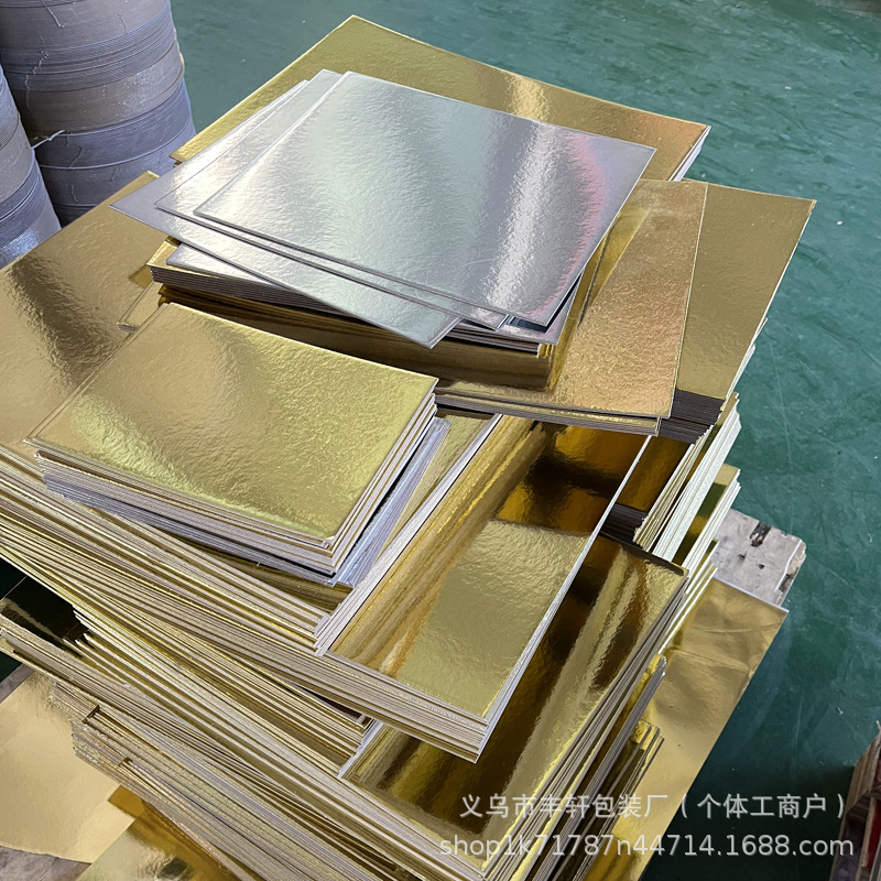 Fábrica directa de pastel de grado alimenticio almohadilla de tarjeta de oro y plata almohadilla de salmón impermeable almohadilla de tarjeta de oro base base de pastel base