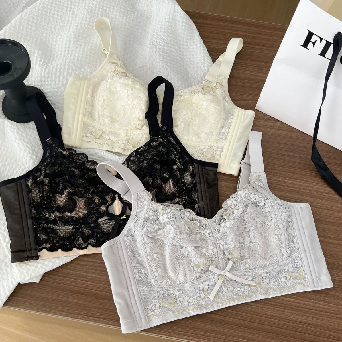 Tea cup, summer ultra thin underwear, push up bra, supporting wireless bra, plus size