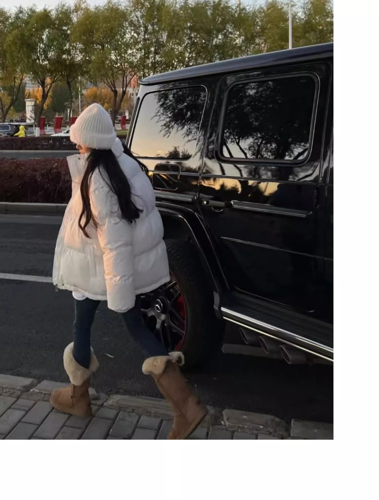 2023 winter new Europe and the United States hot button two wear snow boots female sheep fur one velvet inside warm mid-calf boots_voghion.com