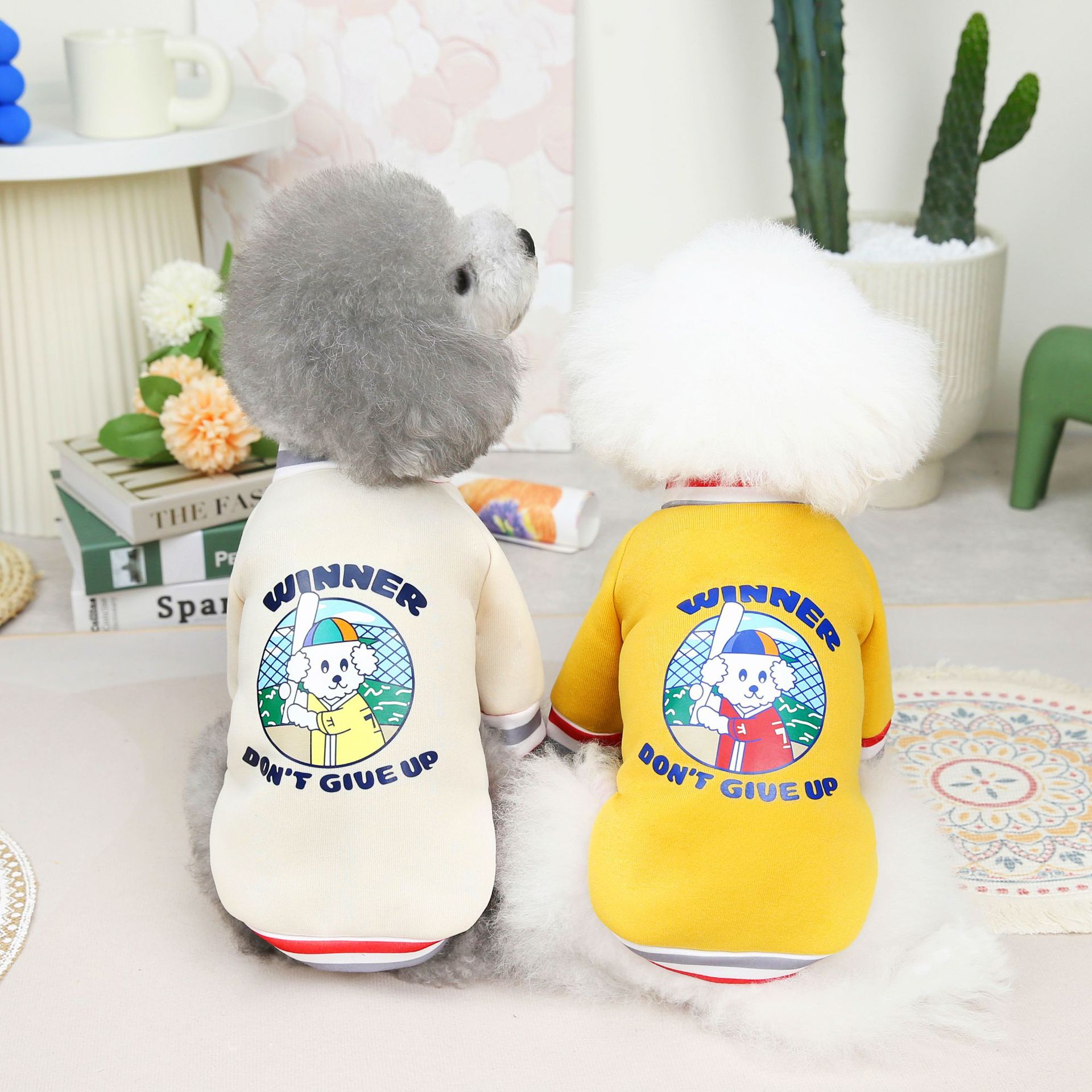 2022 Baseball Boy Sweatshirt Autumn and Winter Dog Clothing French Teddy Pet Warming Supplies Wholesale