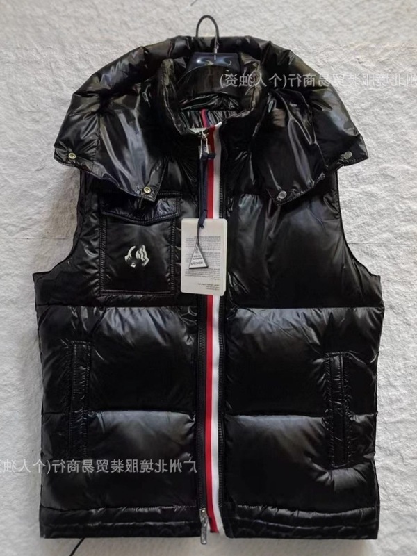 蒙家同款彩条棉服跨境坎肩棉衣连帽马甲同款男女情侣亮面背心棉服|undefined