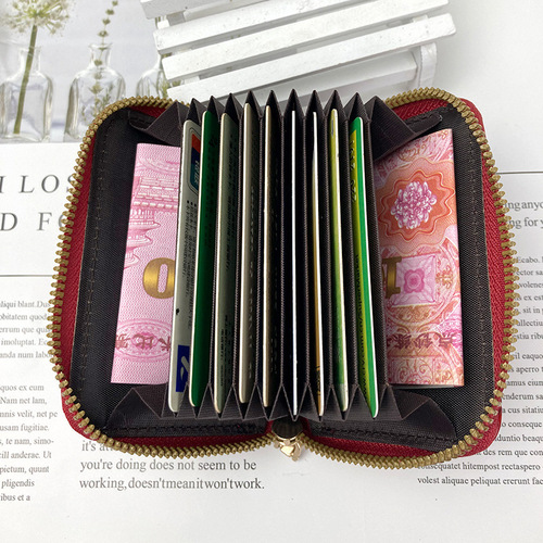 Anti-degaussing fashionable accordion card holder for women with multiple card slots, credit card holder, business card holder, compact coin purse, ID card holder
