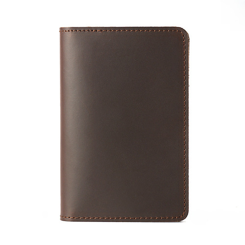 Wholesale Men's and Women's Genuine Leather Passport Holders in Vertical Design, Simple Handmade Bag Made from Crazy Horse Leather