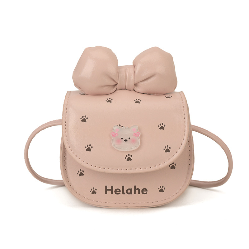 Bolsas para niños coreanas, arco de arco, bolsas de hombro para niñas, dibujos animados, lindos perros, mini bolsas de cambio.