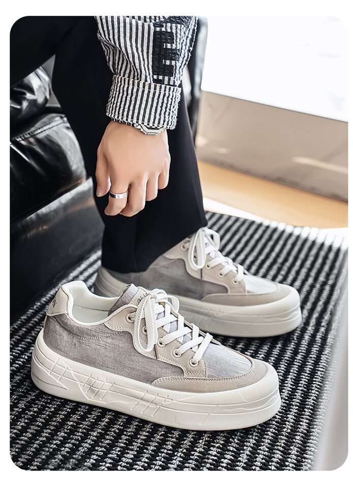 Giày sneaker nam cổ thấp đế dày tăng chiều cao, chống trượt, chống mài mòn, phong cách thể thao casual — AA 01m Hạnh nhân, AA 01m cà phê, AA 01m Đen chi tiết 10