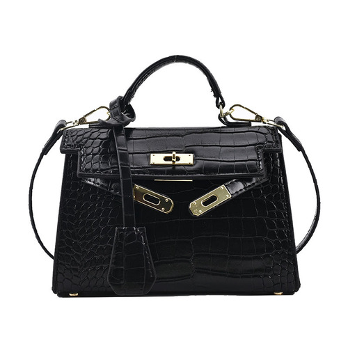 High-end fashion versatile small square handbag autumn and winter retro crocodile pattern crossbody bag new niche women's bag