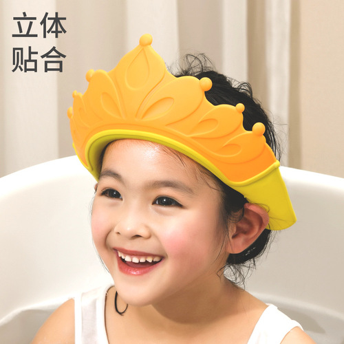 Baby Shower Cap Waterproof Ear Protection Children's Bath Hat Waterproof Silicone Shampoo Hat for Kids 0-12 Years Old