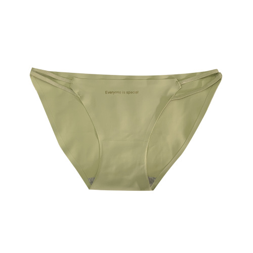 A seamless ice silk women's underwear with delicate straps, low-rise elastic waistband, non-restrictive, skin-friendly pure cotton crotch for breathability, triangle design.