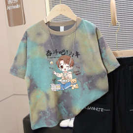 女孩短袖t恤2026夏装新款洋气小女孩半袖动漫短袖儿童宽松打底衫