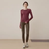 Burgundy colored trousers