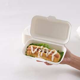 印LOGO一次性米饭盒热狗盒北京烤鸭打包盒炒饭炒面生煎快餐外卖盒