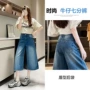 显瘦直筒美式高腰牛仔裤