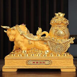 Golden Bull Piggy Bank Ornaments Living Room TV Cabinet Extra Large Resin Crafts Year of the Ox Opening Gifts Business Gifts