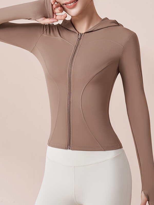 N 234 Hooded Yoga Jacket Slim Fit Slim Yoga Coat