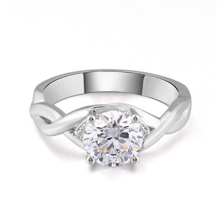 Cross-border hot cross-ring arm four-claw ring 1.5 karat cultivation diamond wedding ring proposal ring manufacturers wholesale