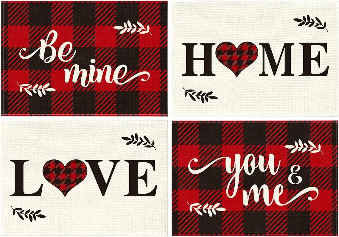 Juego de mantel individual y camino de mesa transfronterizo con estampado de corazones, mantel, tapete aislante térmico, decoración para ambiente festivo, tira larga nórdica para mesa de centro. image 16