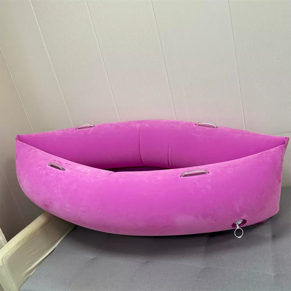 现货充气拥抱豆荚懒人沙发 舒适植绒豌豆荚感官垫躺椅充气沙发