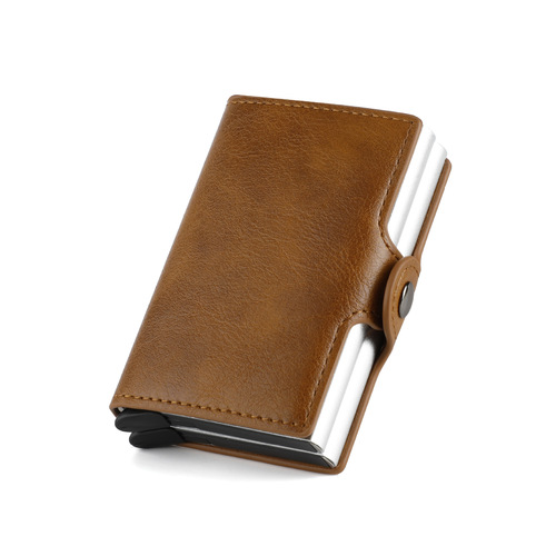  new supply of men's RFID aluminum alloy card holder, double card box metal card holder wallet