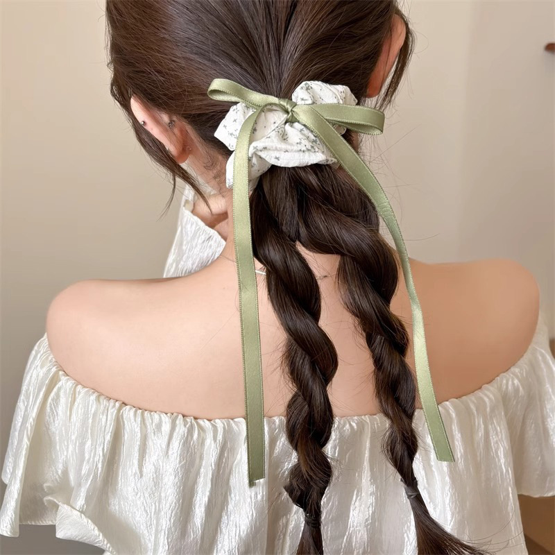 Coreano de encaje suave anillo de cabello de intestino feminilidad baja cola de caballo cuerda de cabello de primavera de otoño elegante atar cabello cuerda de cabeza de intestino grasa