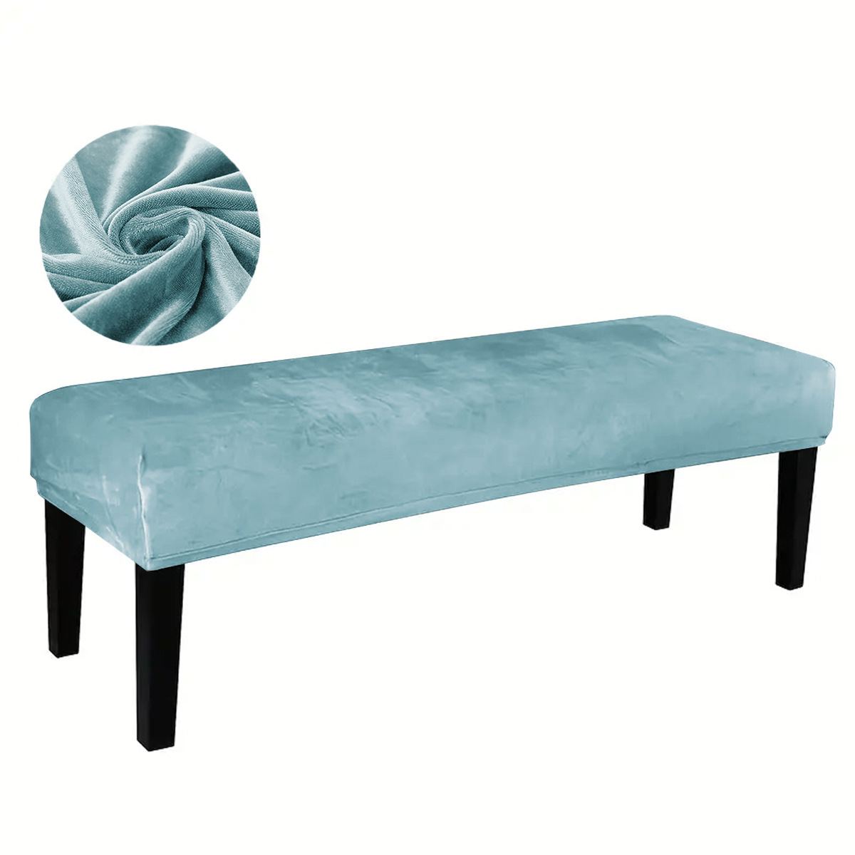 Funda de banco de terciopelo de zorro plateado elástico de color sólido transfronterizo con cuerda, funda de asiento de piano universal todo incluido, funda de taburete de terciopelo