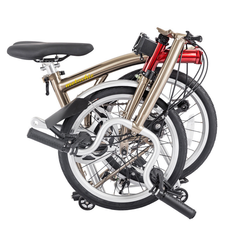 MOTACHIE bicicleta plegable de tres secciones plegable cinturón de acero de alto carbono remolcador estante dentro de tres exterior de dos bicicletas de velocidad variable