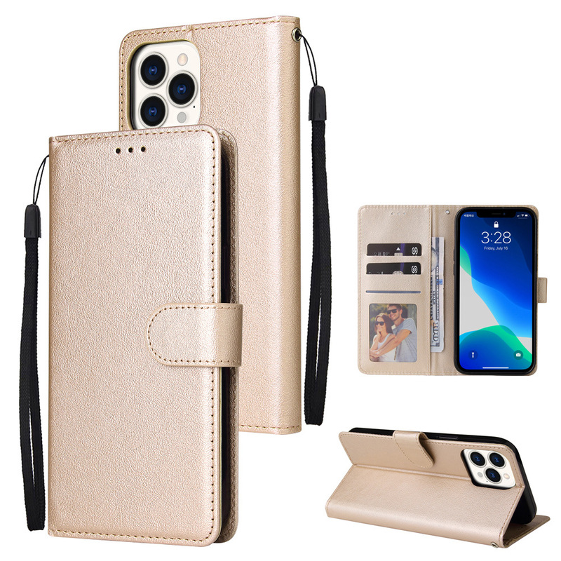 Suitable for Apple 13 Pro Max Three-Card Photo Frame Iphone12 Mini Card Mobile Phone Leather Case