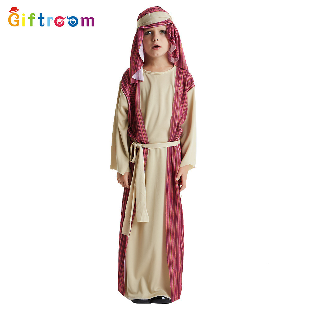 Kostium na Halloween Cosplay dla chłopca z Bliskiego Wschodu, pasterza, arabskiego imprezowicza, strój sceniczny_voghion.com