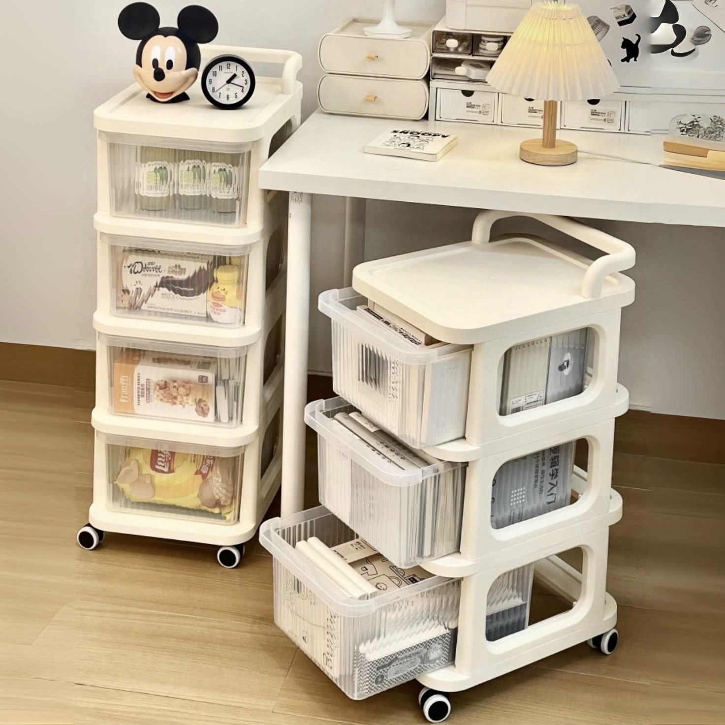Multi-Layer Mobile Trolley Living Room Snack Toy Storage Rack Baby Multi-Layer Storage Cabinet Cosmetics Floor-Standing Bedroom