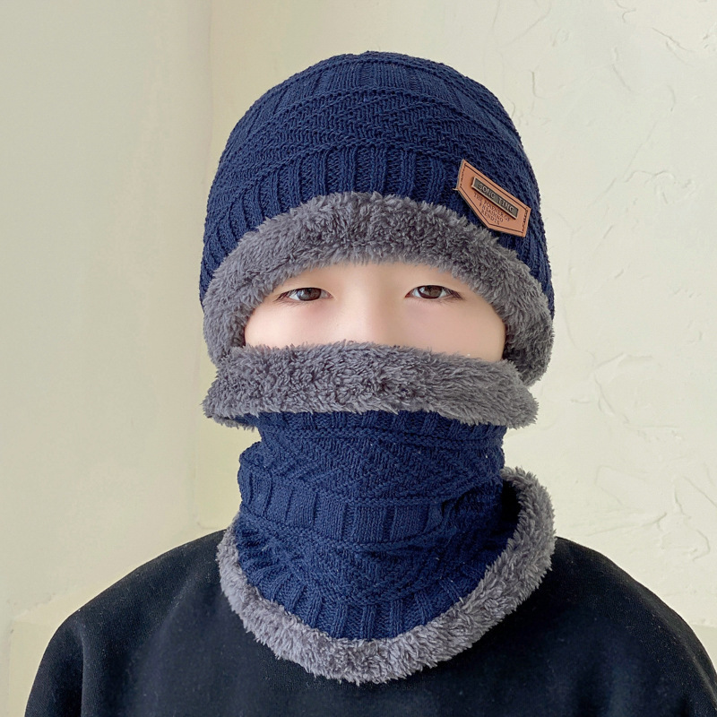 帽子男冬季加绒加厚毛线针织帽青年潮流保暖套头棉帽护耳防风防寒|undefined
