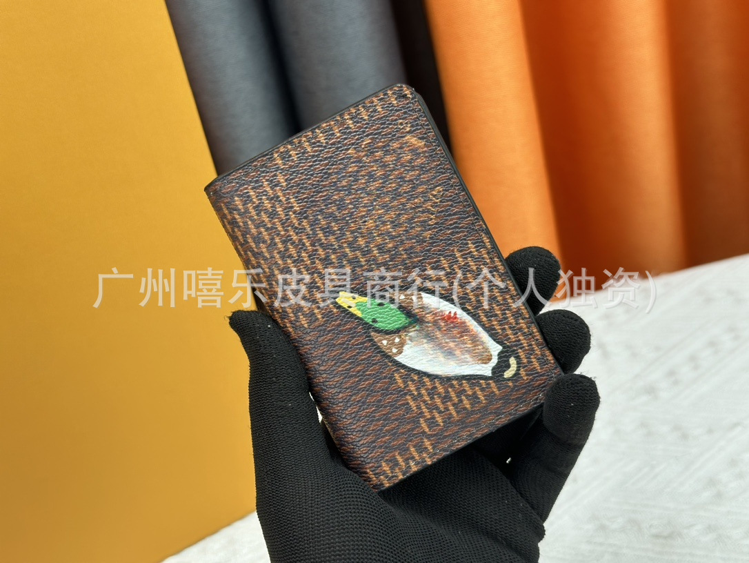 外贸货源跨境旅行护照夹钱包卡包印花短款对折薄款商务皮夹钱包