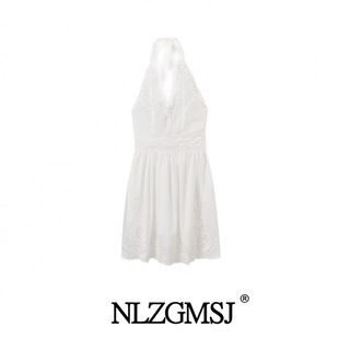 2024 autumn new women's European and American style fashion simple fresh hanging neck dress 5107 258 250