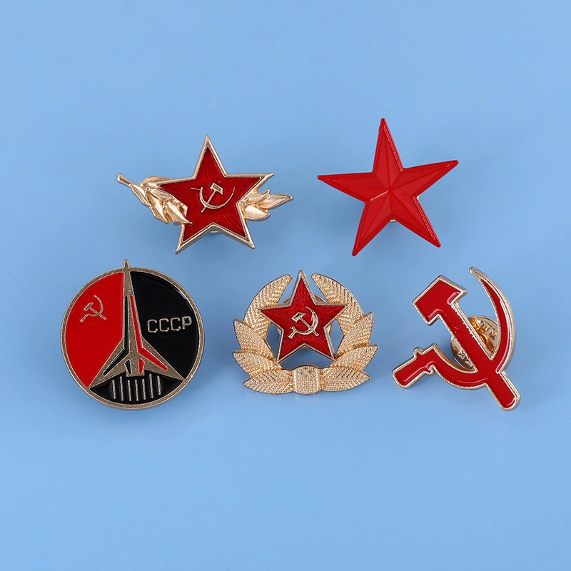 Креативная стильная брошь в стиле CCCP бывшего Советского Союза, красная армия, брошь с каплями масла, металлический ретро-значок с флагом, аксессуары