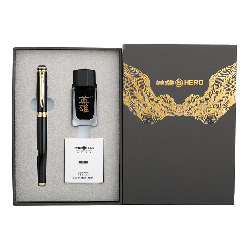 英雄6177インクインク袋セットファッション大気シンプルサインペンビジネスオフィス金属ペン卸売り|undefined