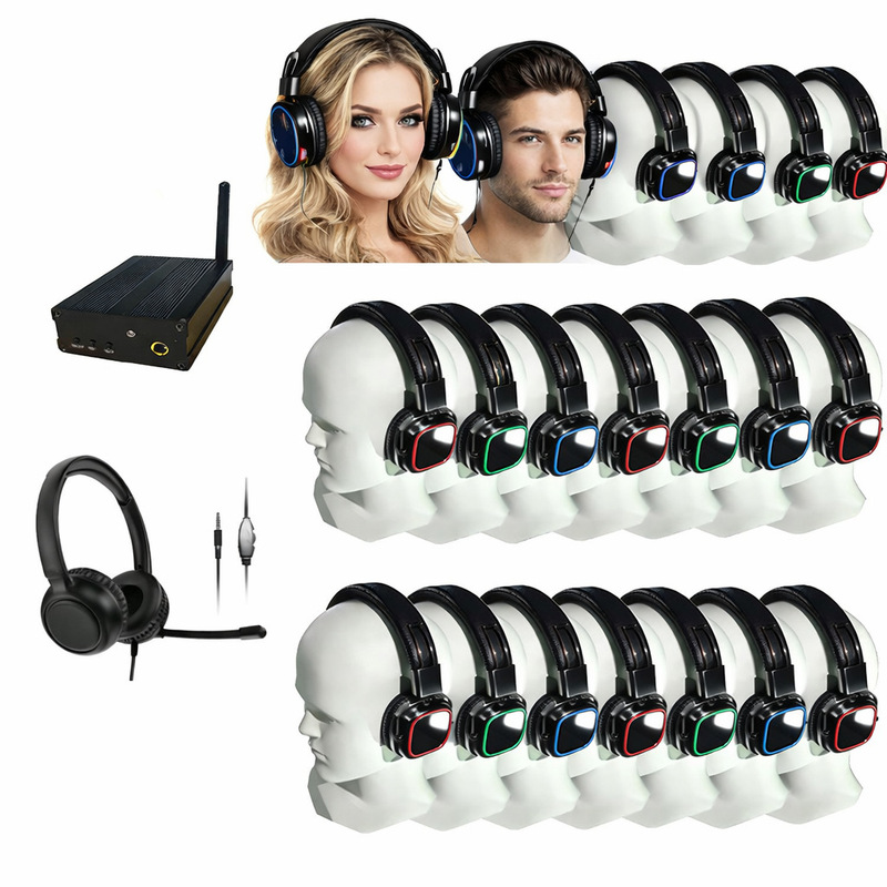 Classroom Silent Party Disco Uhf Band Fm Square Outdoor Networking Dance Event Wireless Headphones 2.4g