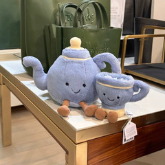 新しいロンドン限定楽しいティーポットティーカップブルーぬいぐるみ人形人形ギフト装飾品卸売